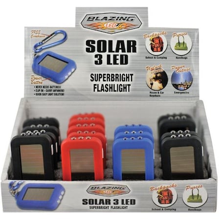 Blazing Ledz 302501 Solar Keychain Flashlight, 24PK BL10414